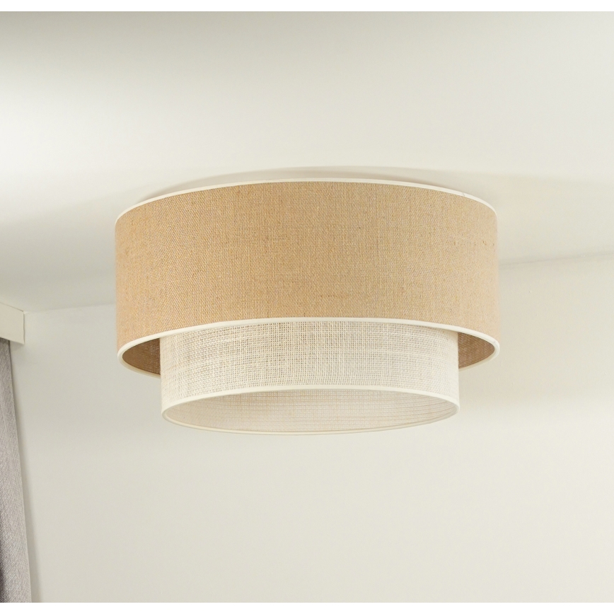Duolla - Stropné svietidlo YUTE BOHO 1xE27/15W/230V pr. 45 cm hnedá/krémová