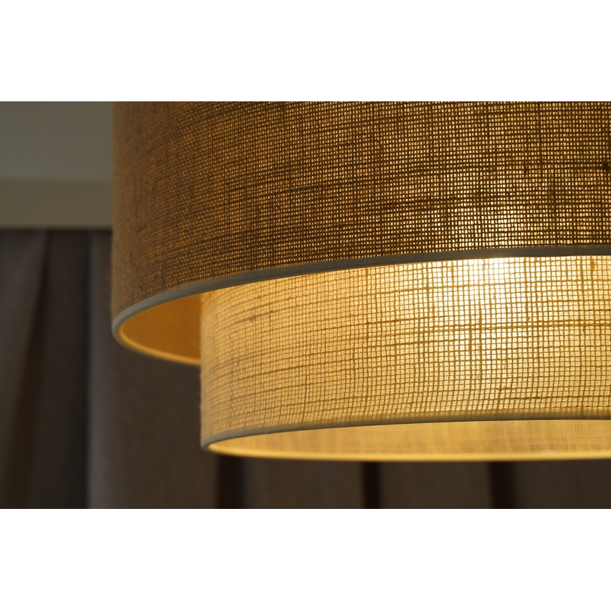 Duolla - Stropné svietidlo YUTE BOHO 1xE27/15W/230V pr. 45 cm hnedá/krémová