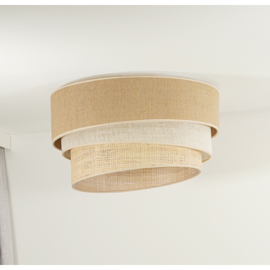 Duolla - Stropné svietidlo YUTE TRIO 1xE27/15W/230V pr. 45 cm hnedá/šedá/béžová