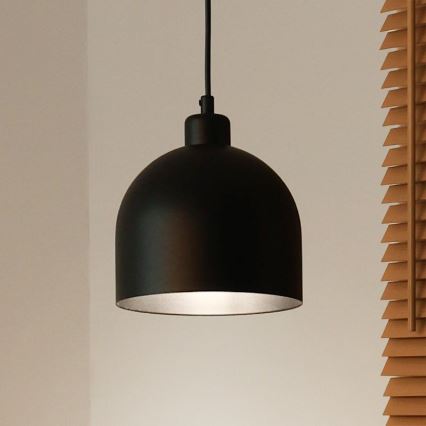Duolla - Závesné svietidlo na lanku IRONLINE 1xE27/15W/230V priemer 17 cm čierna