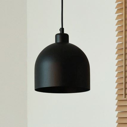 Duolla - Závesné svietidlo na lanku IRONLINE 1xE27/15W/230V priemer 17 cm čierna