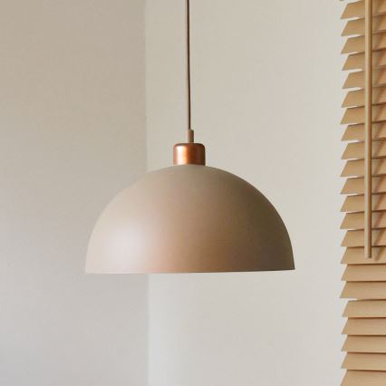 Duolla - Závesný luster na lanku IRONLINE 1xE27/15W/230V priemer 27 cm béžový/medený