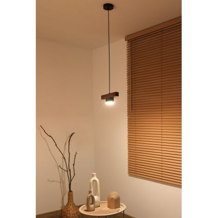 Duolla - Závesný luster na lanku IRONLINE 1xGX53/3W/230V borovica dub/čierna