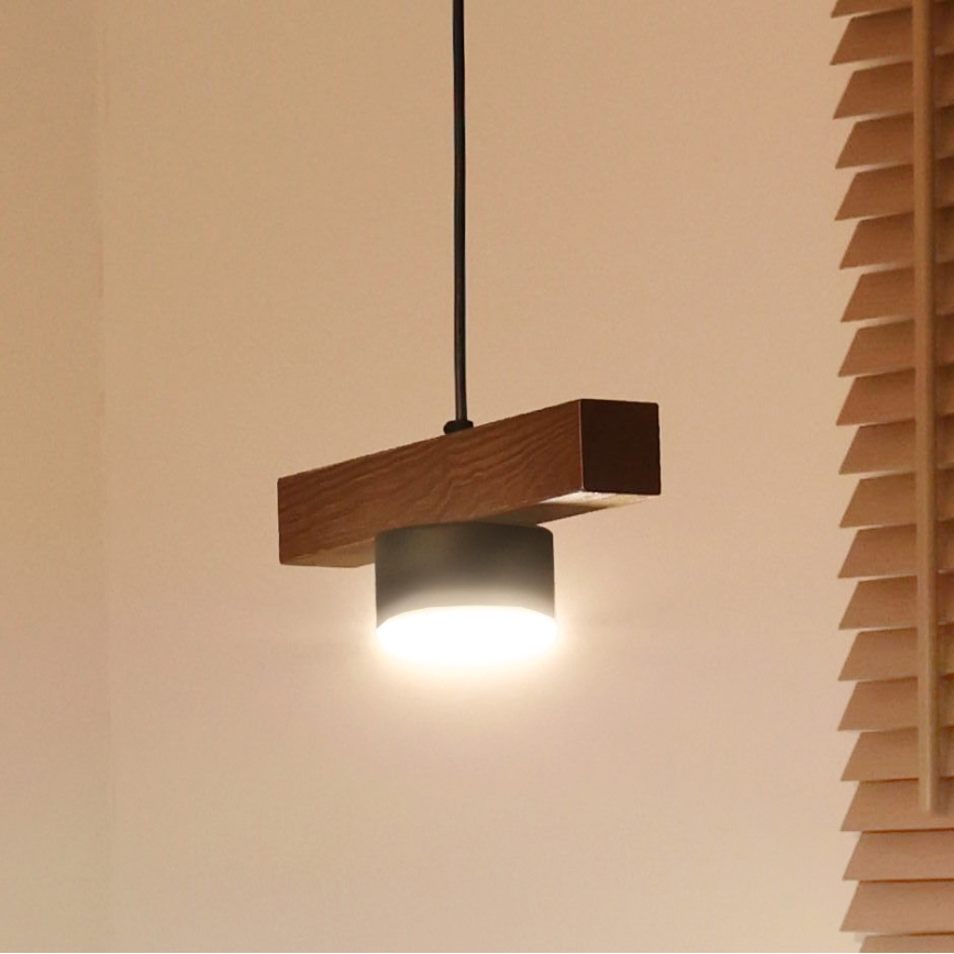 Duolla - Závesný luster na lanku IRONLINE 1xGX53/3W/230V borovica dub/čierna