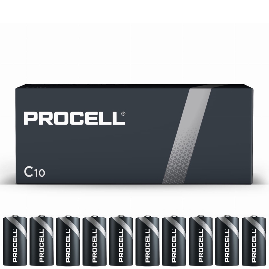 Duracell - 10 ks Alkalická batéria Procell Industrial LR14/C 1,5V 9038 mAh