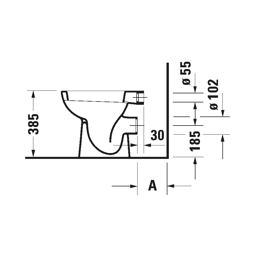 Duravit 21080900002 - Voľne stojace WC D-CODE keramika/lesklá biela