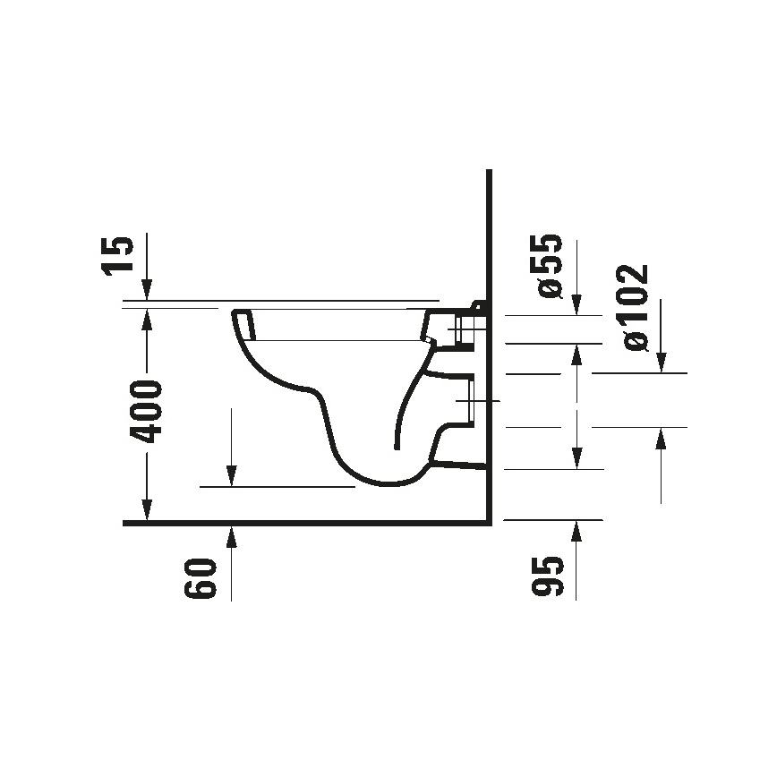 Duravit 22110900002 - Závesné WC D-CODE keramika/lesklá biela