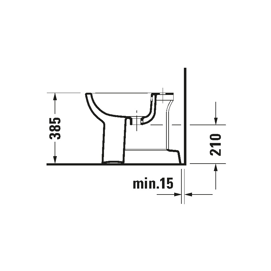 Duravit 22371000002 - Stojací bidet D-CODE 35,5x52,5 cm keramika/lesklá biela