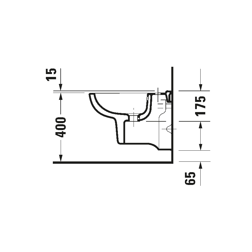 Duravit 22371500002 - Závesný bidet D-CODE keramika/lesklá biela