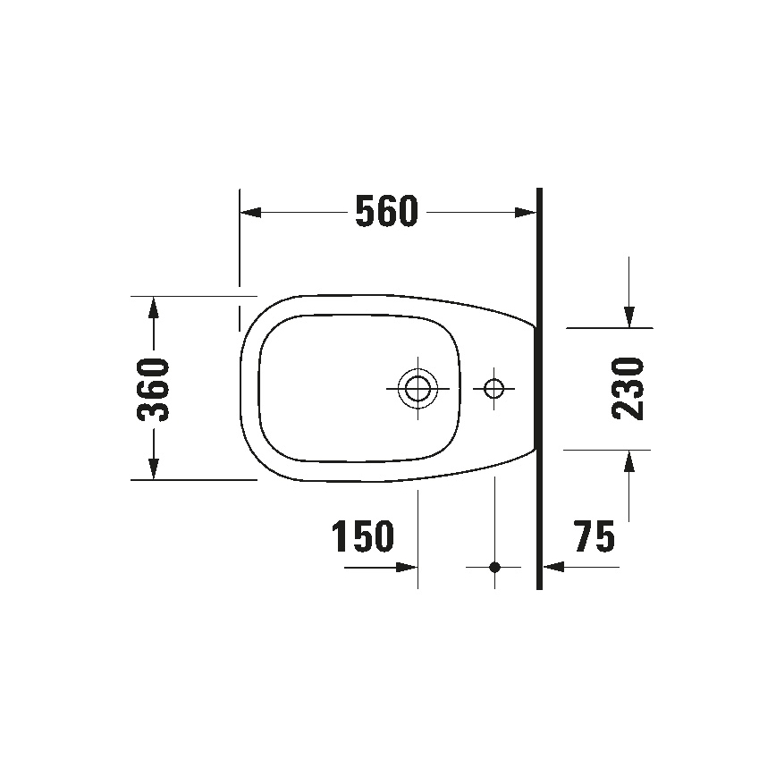 Duravit 22411000002 - Voľne stojaci bidet D-CODE 35,5x52,5 cm keramika/lesklá biela