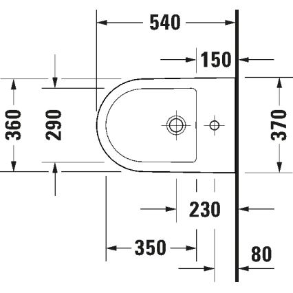 Duravit 2294150000 - Závesný bidet D-NEO keramika/lesklá biela
