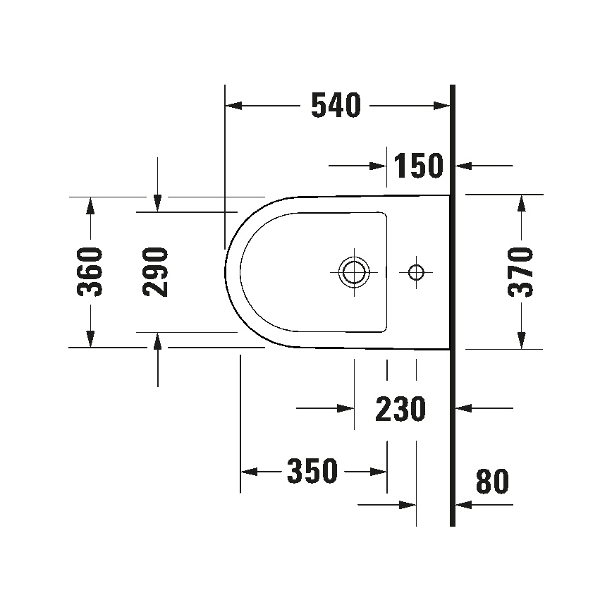 Duravit 2294150000 - Závesný bidet D-NEO keramika/lesklá biela