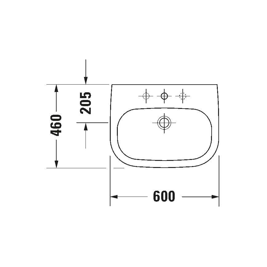 Duravit 23106000002 - Závesné umývadlo D-CODE 60x46 cm keramika/lesklá biela