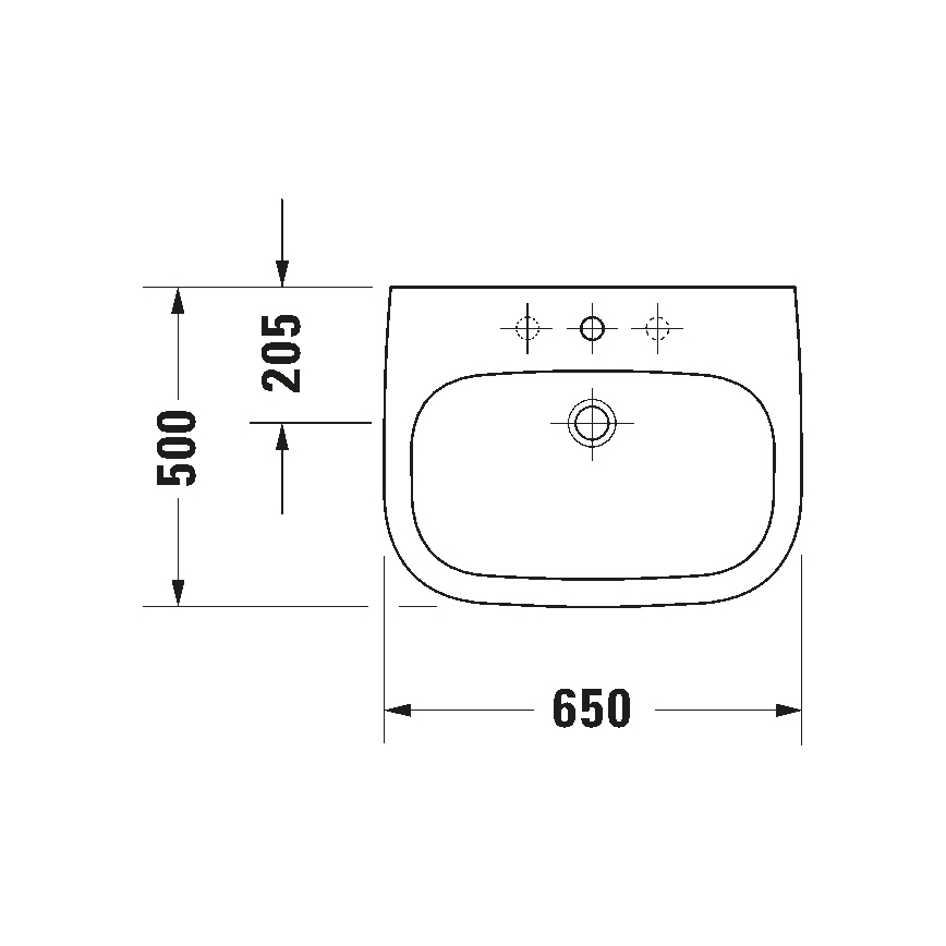 Duravit 23106500002 - Závesné umývadlo D-CODE 65x50 cm keramika/lesklá biela