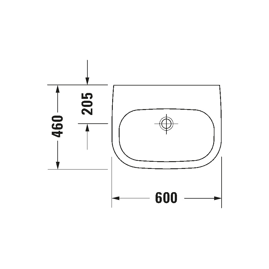 Duravit 23116000702 - Závesné umývadlo D-CODE 60x46 cm keramika/lesklá biela