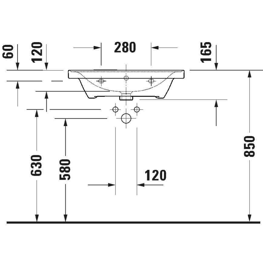 Duravit 2367650060 - Závesné umývadlo D-NEO 65x48 cm keramika/lesklá biela