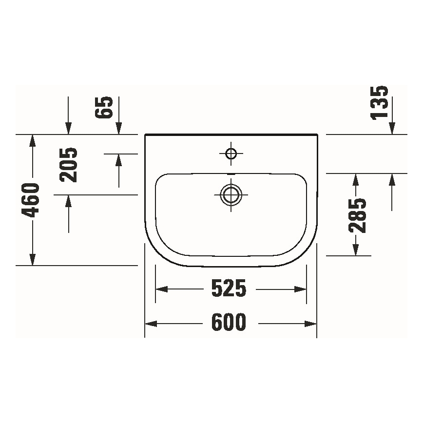 Duravit 23986000002 - Závesné umývadlo D-CODE 60x46 cm keramika/lesklá biela