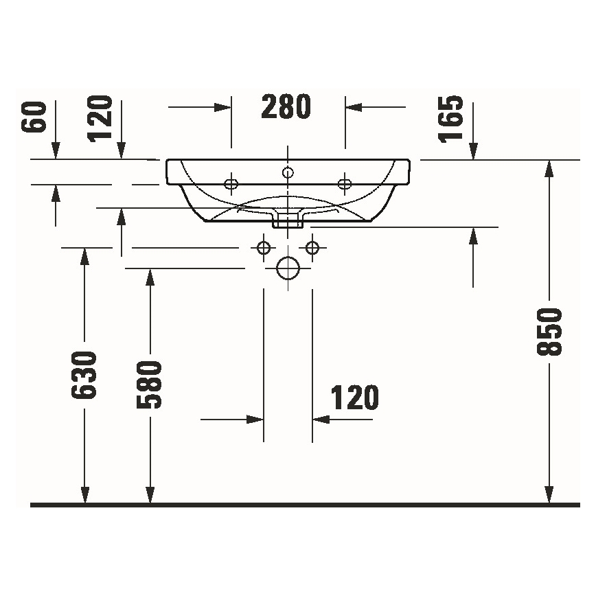 Duravit 23986000002 - Závesné umývadlo D-CODE 60x46 cm keramika/lesklá biela