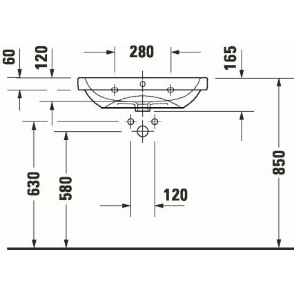 Duravit 23986500002 - Závesné umývadlo D-CODE 65x46 cm keramika/lesklá biela
