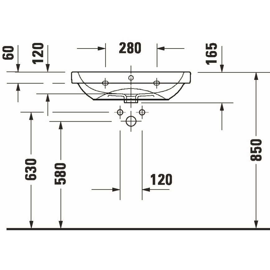 Duravit 23986500002 - Závesné umývadlo D-CODE 65x46 cm keramika/lesklá biela