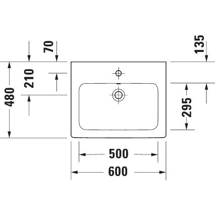 Duravit 23996000002 - Závesné umývadlo D-CODE 60x48 cm keramika/lesklá biela