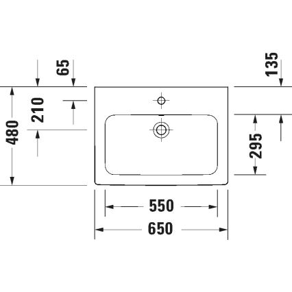 Duravit 23996500002 - Závesné umývadlo D-CODE 65x48 cm keramika/lesklá biela