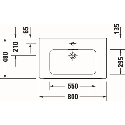Duravit 23998000002 - Závesné umývadlo D-CODE 80 x 48 cm keramika/lesklá biela