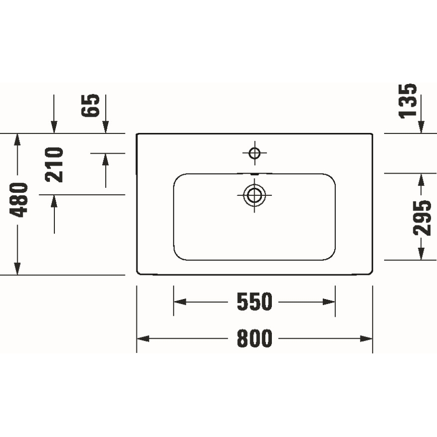 Duravit 23998000002 - Závesné umývadlo D-CODE 80 x 48 cm keramika/lesklá biela