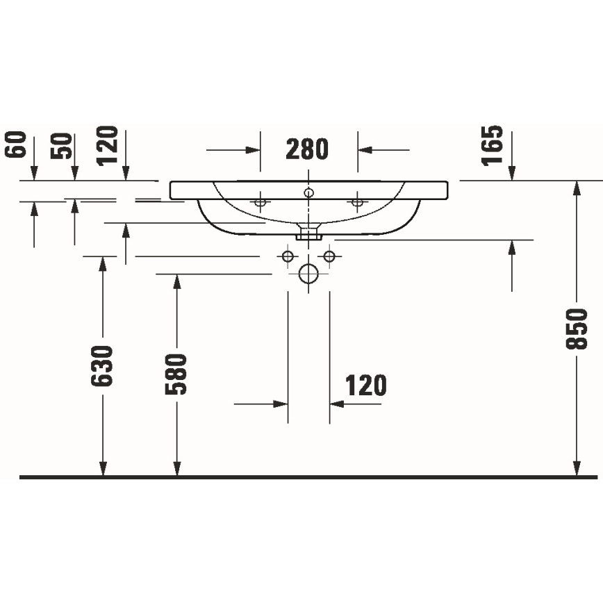 Duravit 23998000002 - Závesné umývadlo D-CODE 80 x 48 cm keramika/lesklá biela