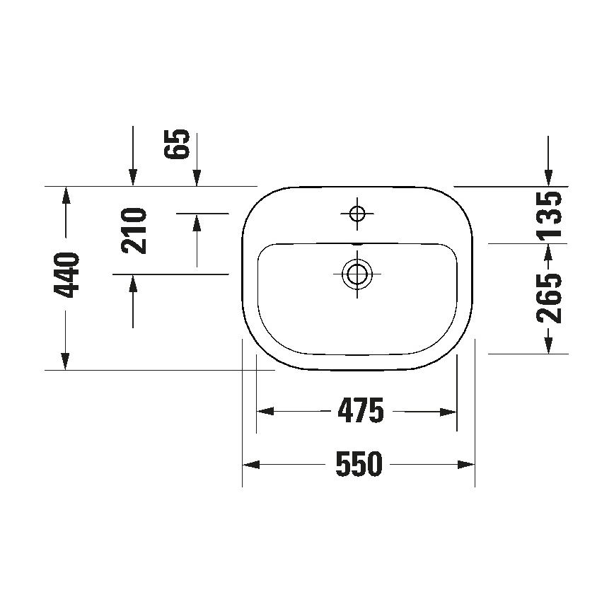 Duravit 24025500002 - Závesné umývadlo D-CODE 55x44 cm keramika/lesklá biela