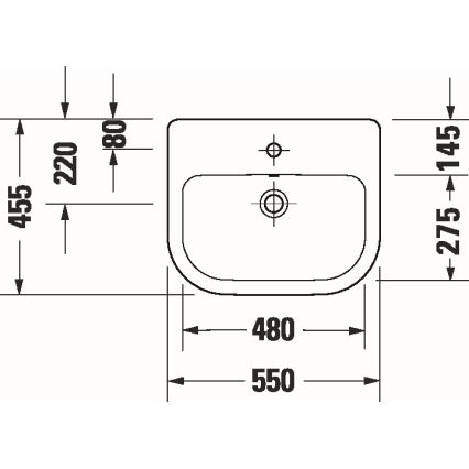 Duravit 24035500002 - Zapustené umývadlo D-CODE 55x45,5 cm keramika/lesklá biela
