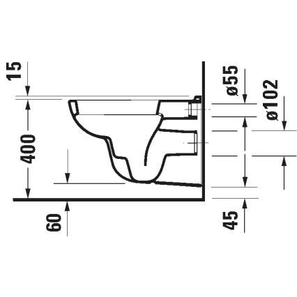 Duravit 25350900002 - Závesné WC D-CODE, keramika, lesklá biela