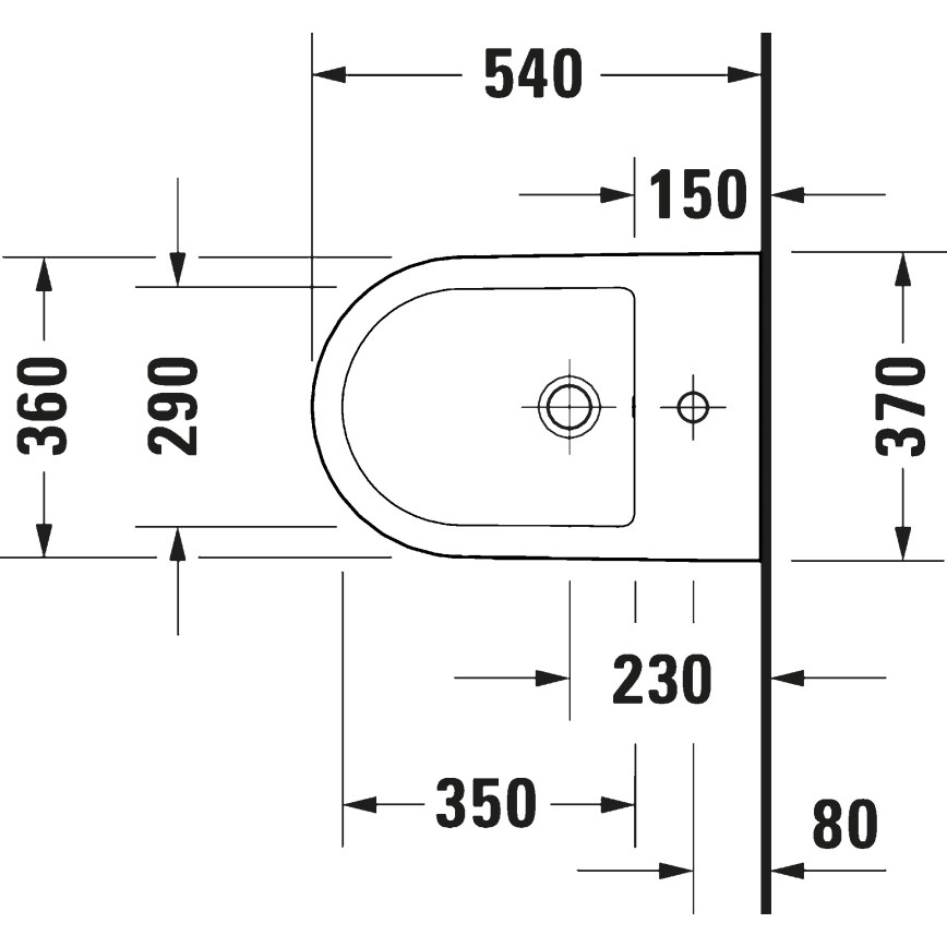 Duravit 27271500002 - Závesný bidet D-CODE keramika/lesklá biela