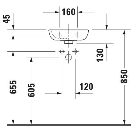 Duravit 7053600082 - Závesné umývadlo D-CODE 36x27 cm keramika/lesklá biela