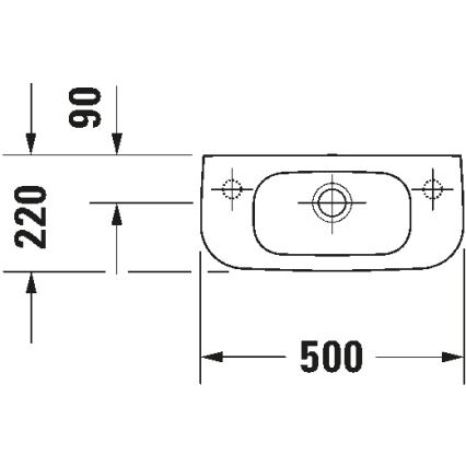 Duravit 7065000092 - Závesné umývadlo D-CODE 50x22 cm keramika/lesklá biela