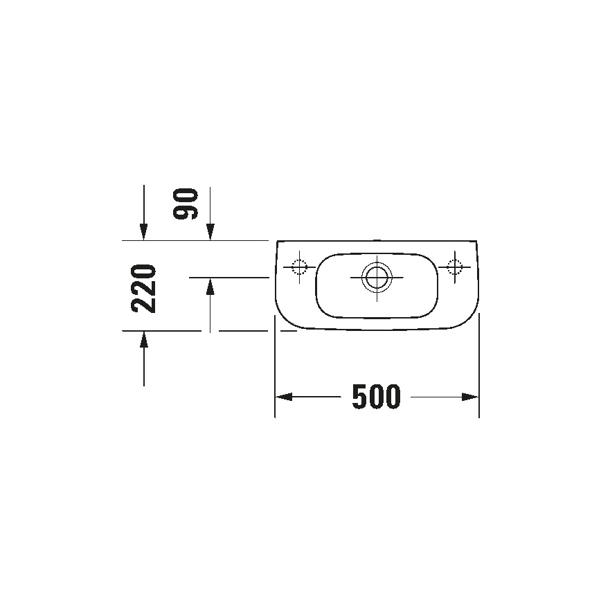 Duravit 7065000092 - Závesné umývadlo D-CODE 50x22 cm keramika/lesklá biela