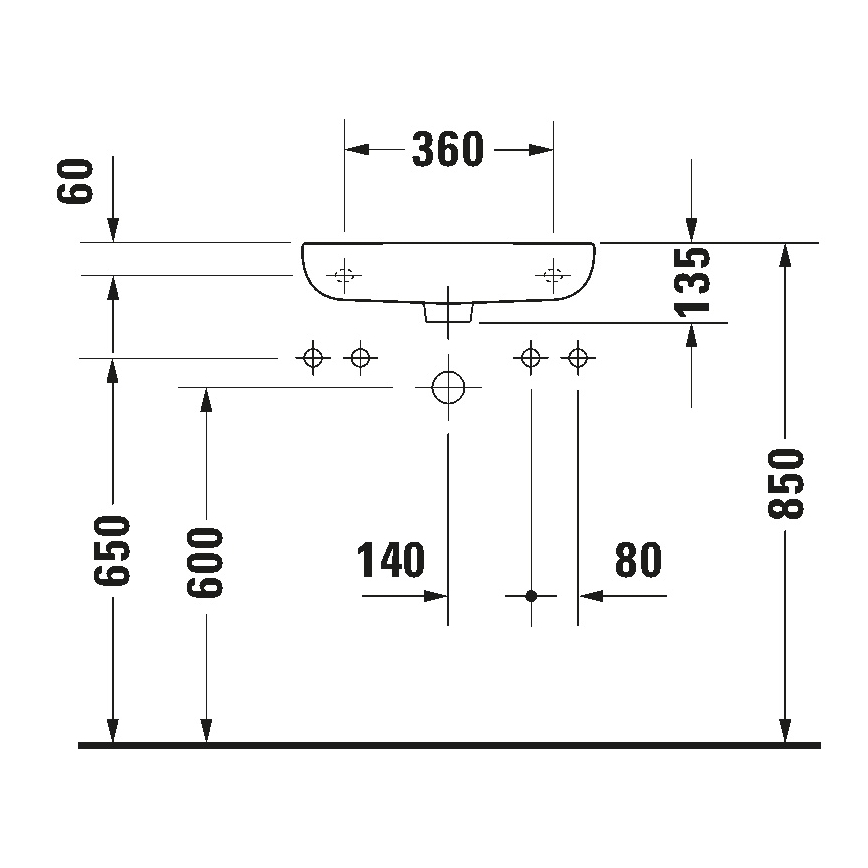 Duravit 7065000092 - Závesné umývadlo D-CODE 50x22 cm keramika/lesklá biela