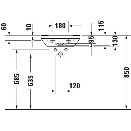 Duravit 738450041 - Závesné umývadlo D-NEO 45x33,5 cm keramika/lesklá biela