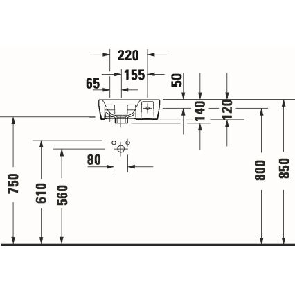 Duravit 7453600412 - Závesné umývadlo D-NEO 36x22 cm keramika/lesklá biela