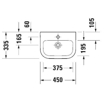 Duravit 7484500002 - Závesné umývadlo D-CODE 45x33,5 cm keramika/lesklá biela