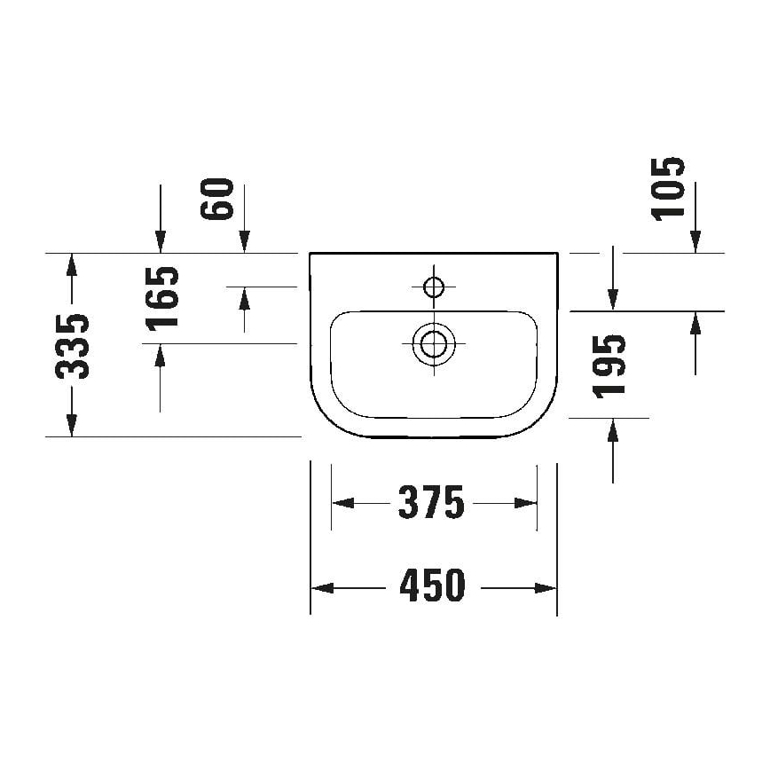 Duravit 7484500002 - Závesné umývadlo D-CODE 45x33,5 cm keramika/lesklá biela