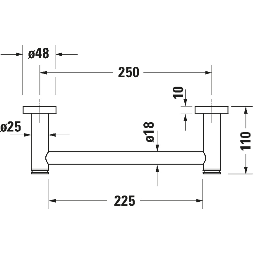Duravit 99144600 - Úchyt na vaňu D-CODE 28,4 cm matná čierna
