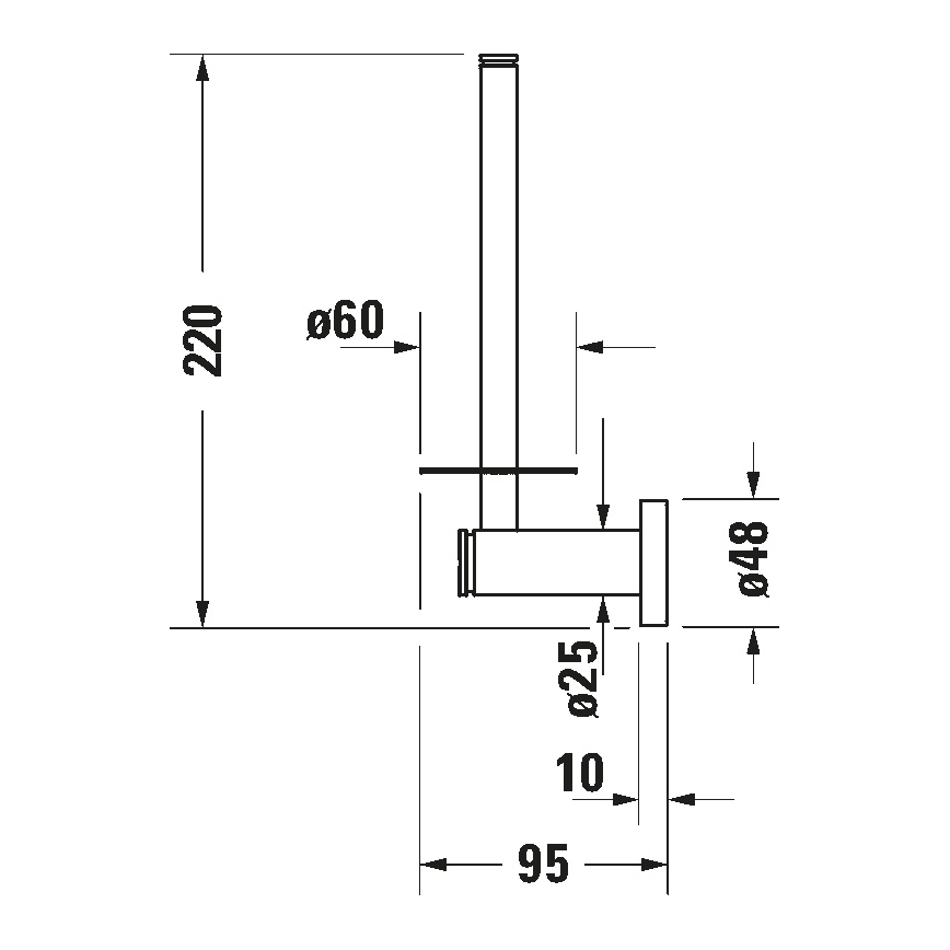 Duravit 99151000 - Držiak toaletného papiera D-CODE lesklý chróm