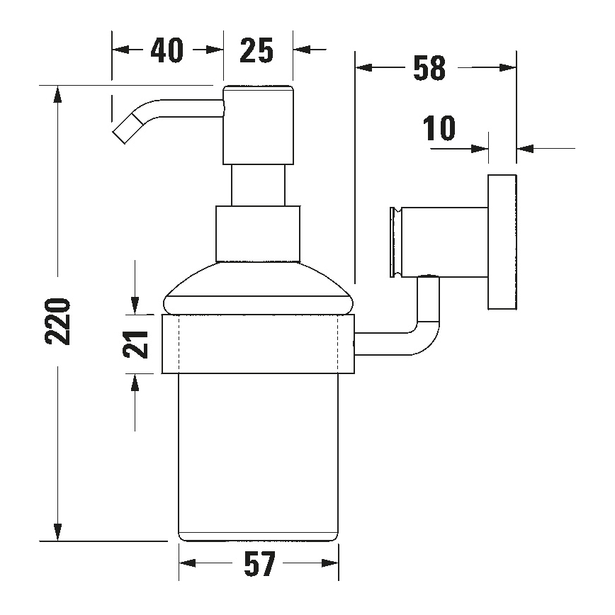 Duravit 99161000 -Nástenný dávkovač mydla D-CODE 390 ml mliečne sklo/lesklý chróm