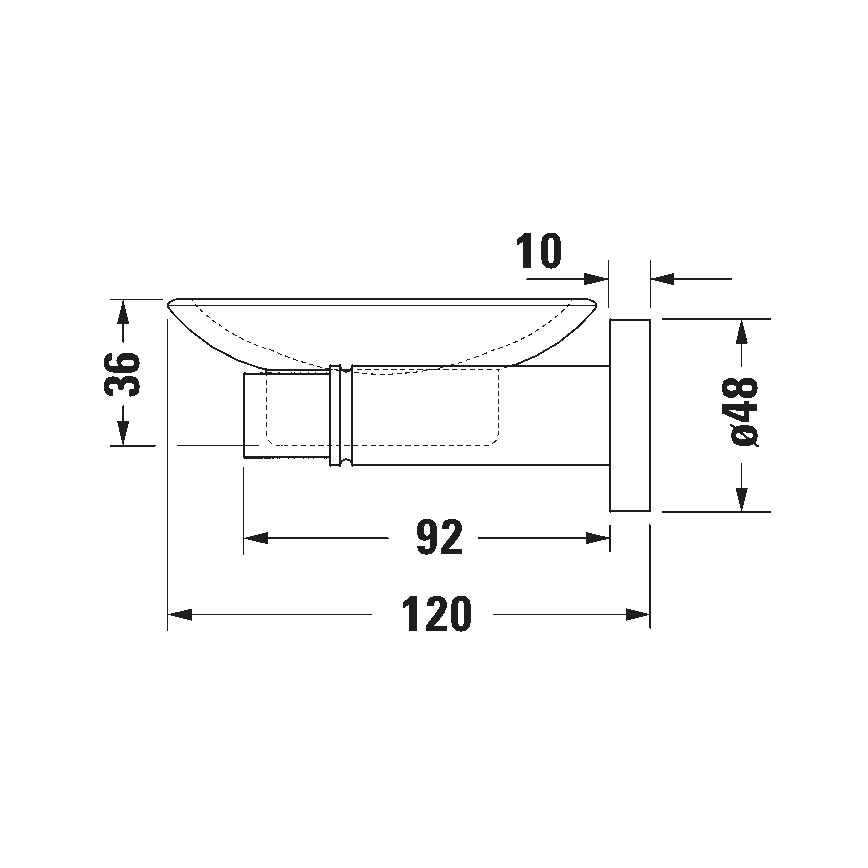 Duravit 99174600 - Nástenná mydelnička D-CODE ľavá matná čierna