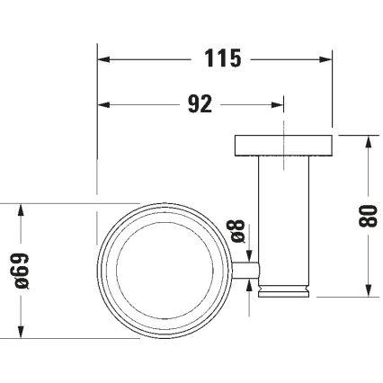 Duravit 99191000 - Nástenný držiak na zubné kefky D-CODE ľavý, lesklý chróm