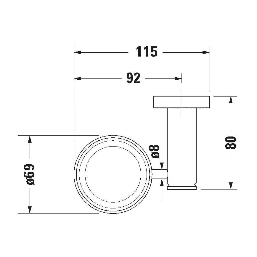 Duravit 99194600 - Nástenný držiak na zubné kefky D-CODE, ľavý, matná čierna