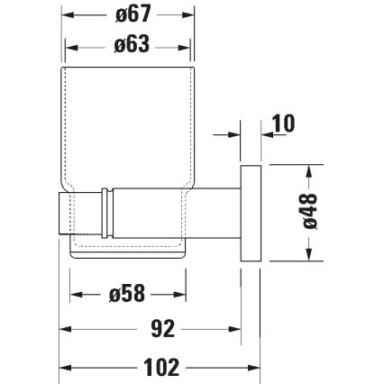 Duravit 99194600 - Nástenný držiak na zubné kefky D-CODE, ľavý, matná čierna