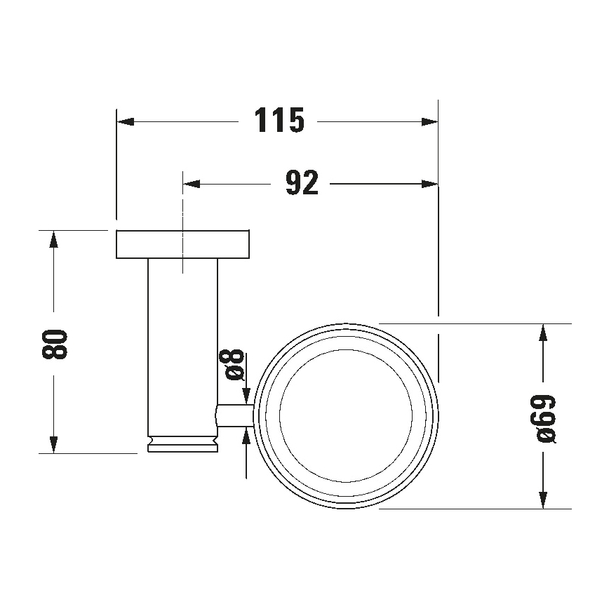Duravit 99201000 - Nástenný držiak na zubné kefky D-CODE pravý lesklý chróm