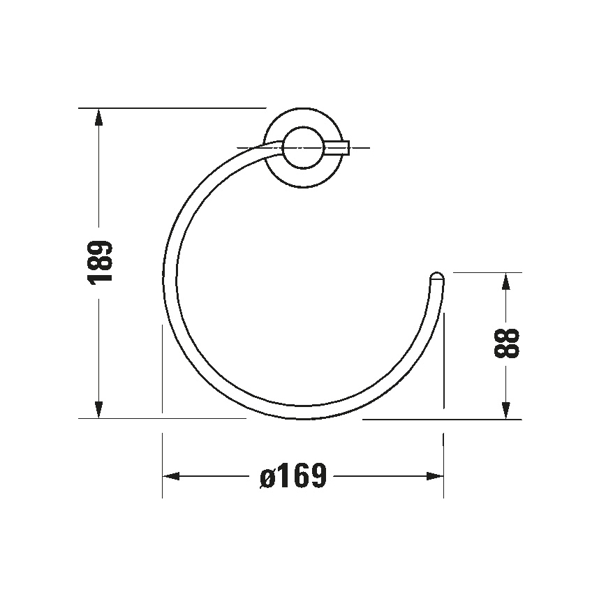 Duravit 99211000 - Nástenný vešiak na uteráky D-CODE lesklý chróm